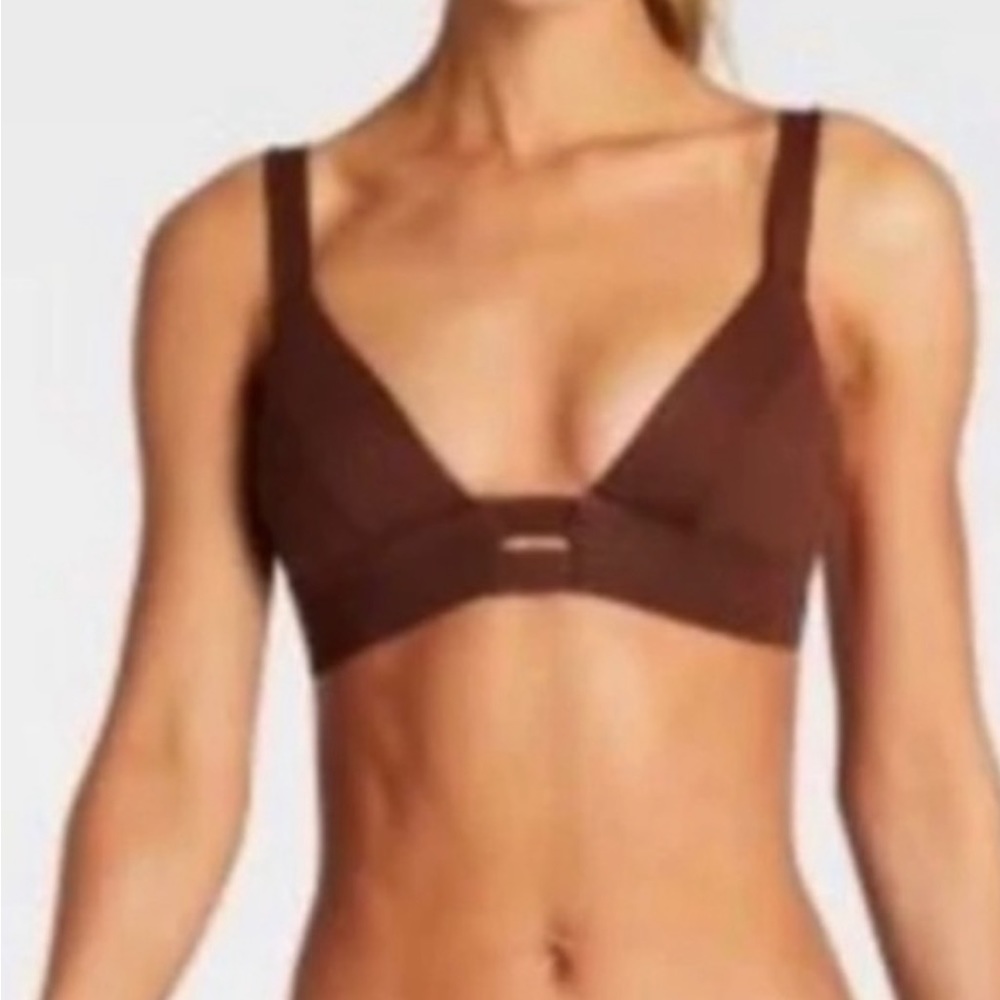 Brown Neutra bralette VITAMIN A bikini swimsuit top. NWT